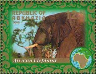 Stamp, Elephant, Abkhazia,  , Animals (Fauna)