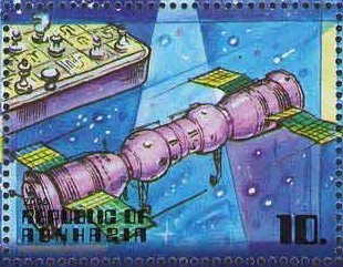 Stamp, Soyuz-4 Soyuz-5, Abkhazia,  , Outer Space