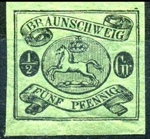 Stamp, Braunschweig coat of arms, Brunswick,  , Coats of Arms, Heraldic Animals, Horses, Stylized Animals