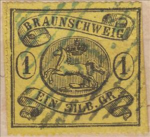 Stamp, Braunschweig coat of arms, Brunswick,  , Coats of Arms, Heraldic Animals, Horses, Stylized Animals