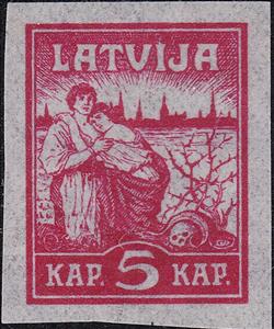 Stamp, Relief from Riga., Latvia,  , People, Townscapes / City Views