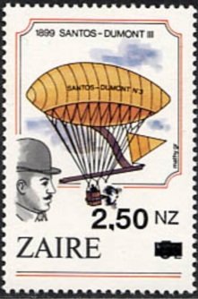 Stamp, CD 1248 with black overprint new value, Zaire,  