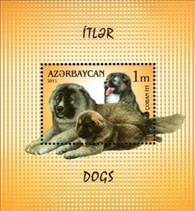 Souvenir Sheet, Caucasian Shepherd (Canis lupus familiaris), Azerbaijan,  , Dogs
