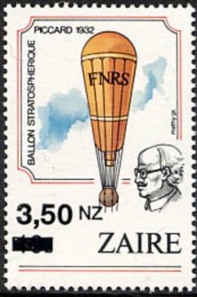 Stamp, CD 1249 with black overprint new value, Zaire,  