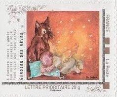 Stamp, Guardian of Dreams. Gardien des Reves., France,  , Christmas, Infants