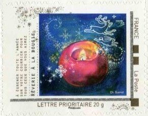 Stamp, Candle Daydreams. Reverie a la Bougie, France,  , Christmas, Lamps and Candles