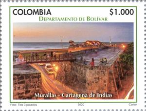 Stamp, Fortifications of Cartagena de Indias, Colombia,  , Fortresses / Strongholds, Tourism, UNESCO World Heritage Sites