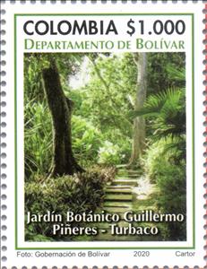 Stamp, Guillermo Piñeres Botanical Garden, Turbaco, Colombia,  , Gardens, Plants (Flora), Tourism
