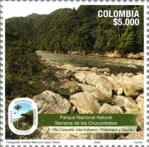 Stamp, View of the Caquetá River, Colombia,  , Parks, Rivers