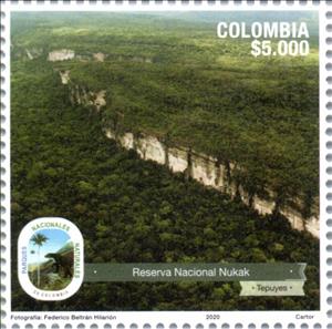 Stamp, Tepuyes Formations, Nukak National Reserve, Colombia,  , Landscapes, Parks