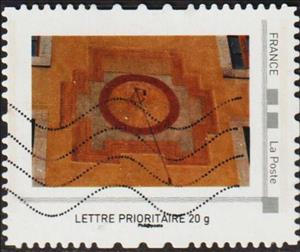 Stamp, Orange Wall Clock, Personalized and Private Mail Stamps,  , Architecture, Clocks, Sundials