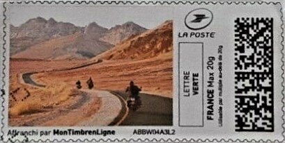 Stamp, Motorcycling in the desert, Personalized and Private Mail Stamps,  , Deserts, Motorcycles, Tourism