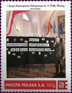Stamp, 1 Day of the Historical Society of 10 Infantry Regiment, Personalized and Private Mail Stamps,  , Military Forces