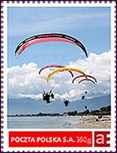 Stamp, First Paragliding Post, Personalized and Private Mail Stamps,  , Paragliding