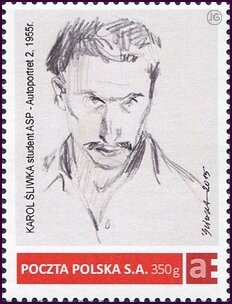 Stamp, Karol Śliwka - Self-portrait, Personalized and Private Mail Stamps,  , Famous People