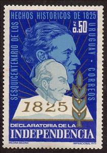 Stamp, Gral. Artigas as young and old man, Uruguay,  , Anniversaries and Jubilees, Freedom Fighters, Independency Activists, Politics