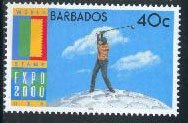 Golfer on golf ball