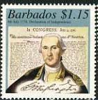 Stamp, 252 th anniv of George Washington's visit to Barbados, Barbados,  
