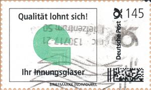 Stamp, Qualität lohnt sich - Ihr Innungsglaser, Personalized and Private Mail Stamps,  , Building Industry, Logos
