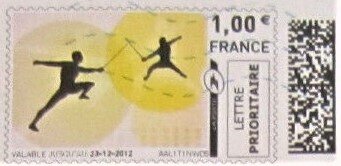 Stamp, Fencing, Personalized and Private Mail Stamps,  , Fencing, Sports