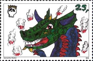 Stamp, Design a stamp Competition Winner. House of Horror, Cinderellas,  , Drawings