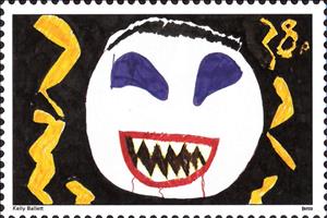 Stamp, Design a stamp Competition Winner. House of Horror, Cinderellas,  , Drawings