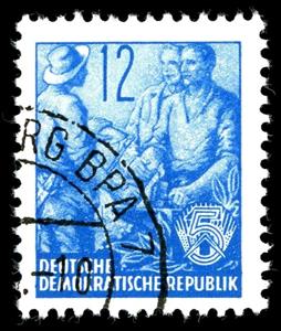 Stamp, 3 Workers, Germany, Democratic Republic,  