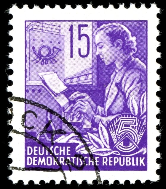Woman on the teletype