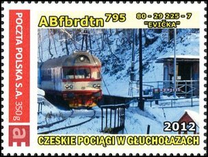 Stamp, Czech trains in Głuchołazy ABfbrdtn 795 80-29 225-7 "EVIČKA", Personalized and Private Mail Stamps,  , Locomotives, Railways