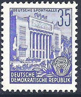 Stamp, Sports hall, Germany, Democratic Republic,  
