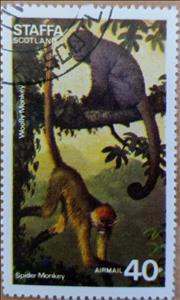 Stamp, Mammals, Spider Monkey, Cinderellas,  , Mammals