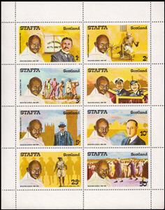 Mini Sheet, Mahatma Gandhi of India, Cinderellas,  , Famous People
