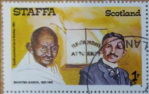 Stamp, Mahatma Gandhi of India, Cinderellas,  , Famous People