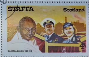 Stamp, Mahatma Gandhi of India, Cinderellas,  , Famous People