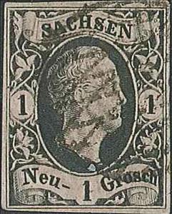 Stamp, King Friedrich August II, Saxony,  , Famous People, Heads of State, Kings, Men, Royalty