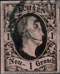 Stamp, King Friedrich August II, Saxony,  , Famous People, Heads of State, Kings, Men, Royalty