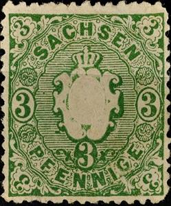 Stamp, Coat of Arms, Saxony,  , Coats of Arms, Crowns and Coronets, Numbers