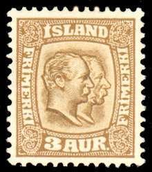Stamp, Kings Christian IX and Frederik VIII, Iceland,  