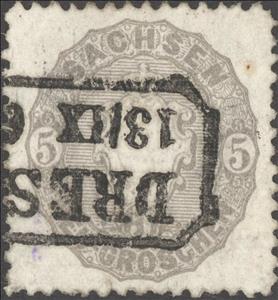 Stamp, Coat of Arms, Saxony,  , Coats of Arms, Crowns and Coronets, Numbers