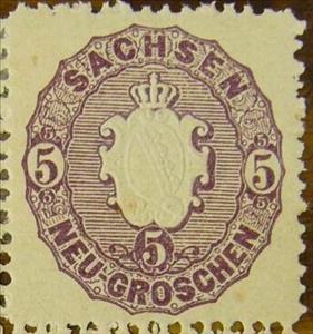 Stamp, Coat of Arms, Saxony,  , Coats of Arms, Crowns and Coronets, Numbers