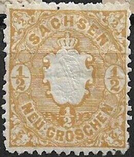 Stamp, Coat of Arms, Saxony,  , Coats of Arms, Crowns and Coronets, Numbers