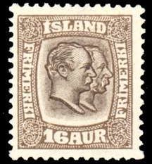 Stamp, Kings Christian IX and Frederik VIII, Iceland,  