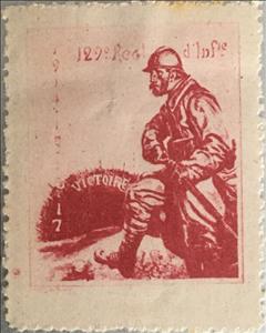 Stamp, 129th regiment of Infantery - 17 victories, Cinderellas,  , Army, Weapons