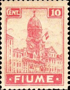 Stamp, Clock-tower of the City Hall in Fiume, Fiume,  , Buildings, City Halls, Clocks, Towers