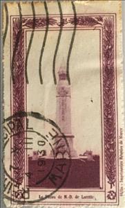 Stamp, Lighthouse of Notre-Dame de Lorette, Cinderellas,  , First World War, Lighthouses, Towers