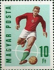Stamp, Football player, Hungary,  , Football (Soccer), Sports