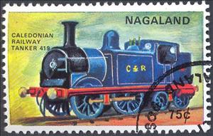 Stamp, Caledonian Railway Tanker 419, Cinderellas,  , Locomotives, Railways, Steam Traction