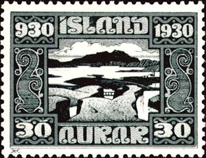 Stamp, 1000 Years Allthing (First Session Of Parlament), Iceland,  , National Parks, UNESCO World Heritage Sites, Historic Sites
