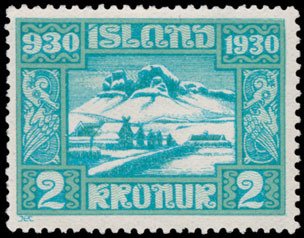 Stamp, 1000 Years Allthing (First Session Of Parlament), Iceland,  , Farmhouses