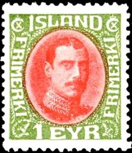 Stamp, King Christian X (redrawn), Iceland,  , Heads of State